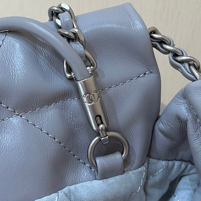 25S CHANEL HOBO MINI BAG 20 IN GREY LAMBSKIN
