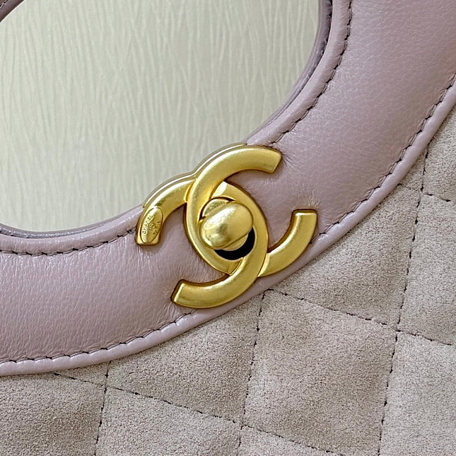 CHANEL 25S MINI SHOPPING BAG 23 IN LIGHT PINK LAMBSKIN AND SUEDE