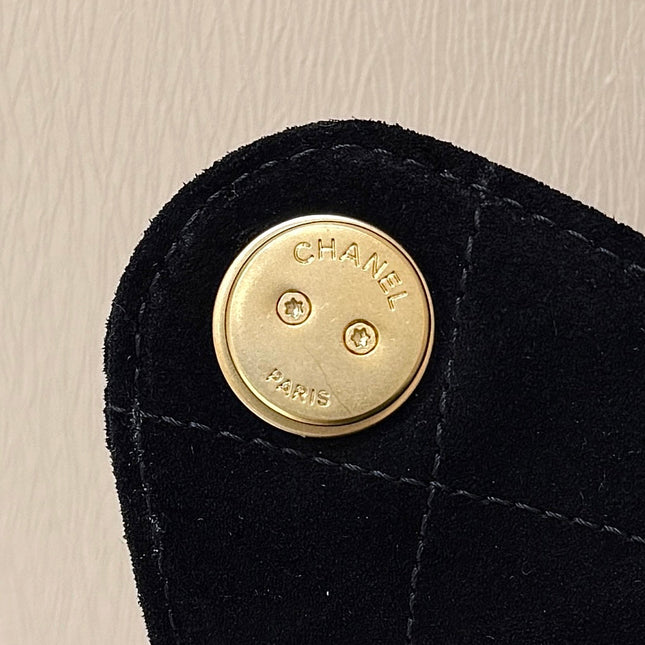 CC 25 HANDBAG 40 IN BLACK SUEDE GOLD HARDWARE