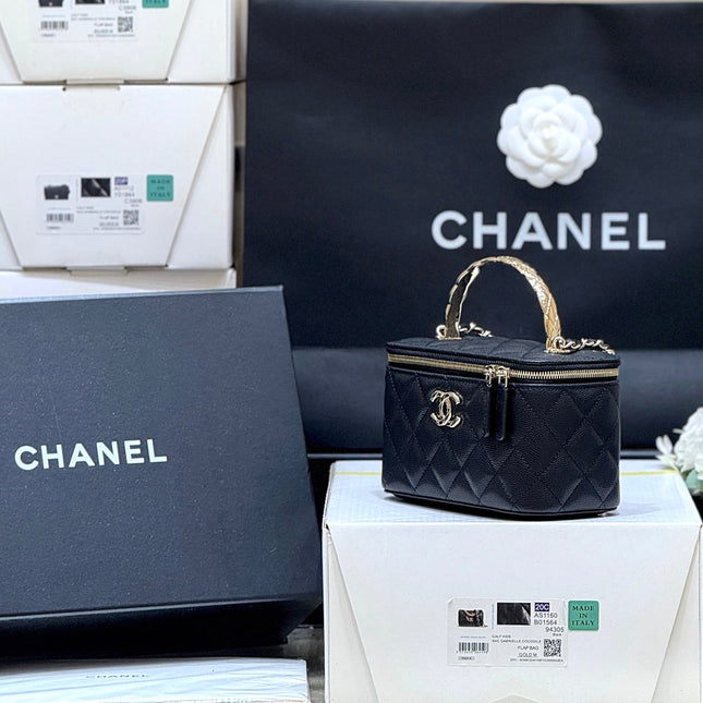 CHANEL 25S COCO CRUSH 17 IN BLACK CALFSKIN GOLD HARDWARE