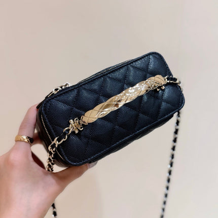 CHANEL 25S COCO CRUSH 17 IN BLACK CALFSKIN GOLD HARDWARE