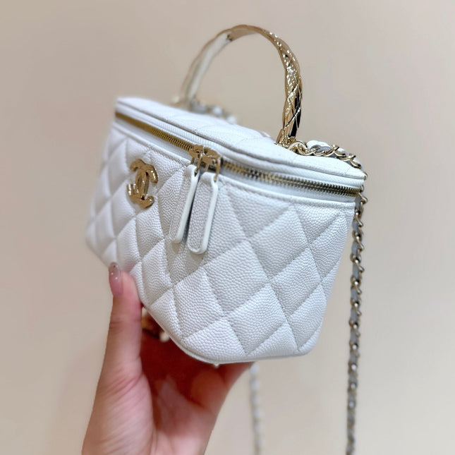 CHANEL 25S COCO CRUSH 17 IN WHITE CALFSKIN GOLD HARDWARE