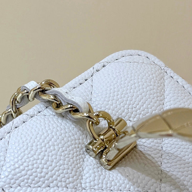 CHANEL 25S COCO CRUSH 17 IN WHITE CALFSKIN GOLD HARDWARE