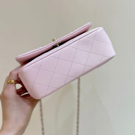 CHANEL 25S COCO CRUSH HANDLE 18 IN PINK CALFSKIN GOLD HARDWARE