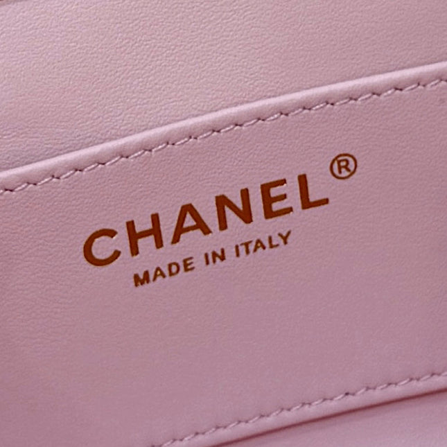 CHANEL 25S COCO CRUSH HANDLE 18 IN PINK CALFSKIN GOLD HARDWARE