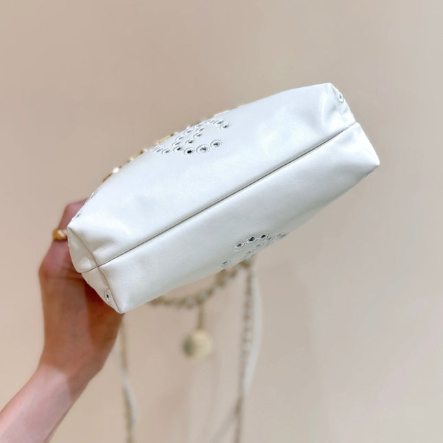25S CHANEL MINI BAG 20 IN  IVORY LAMBSKIN