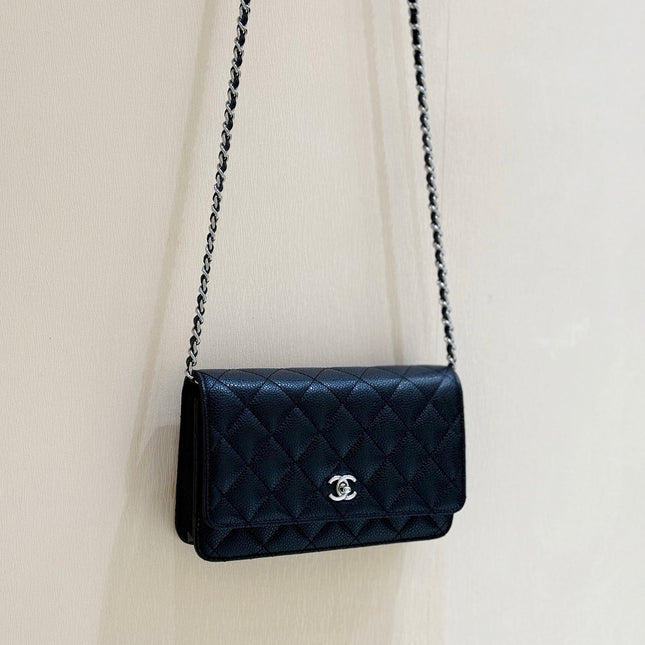 CHANEL 25S MINI FLAP BAG 19 IN BLACK CALFSKIN GOLD HARDWARE