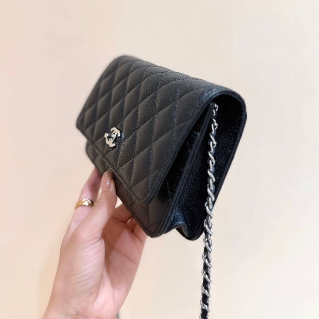 CHANEL 25S MINI FLAP BAG 19 IN BLACK CALFSKIN GOLD HARDWARE