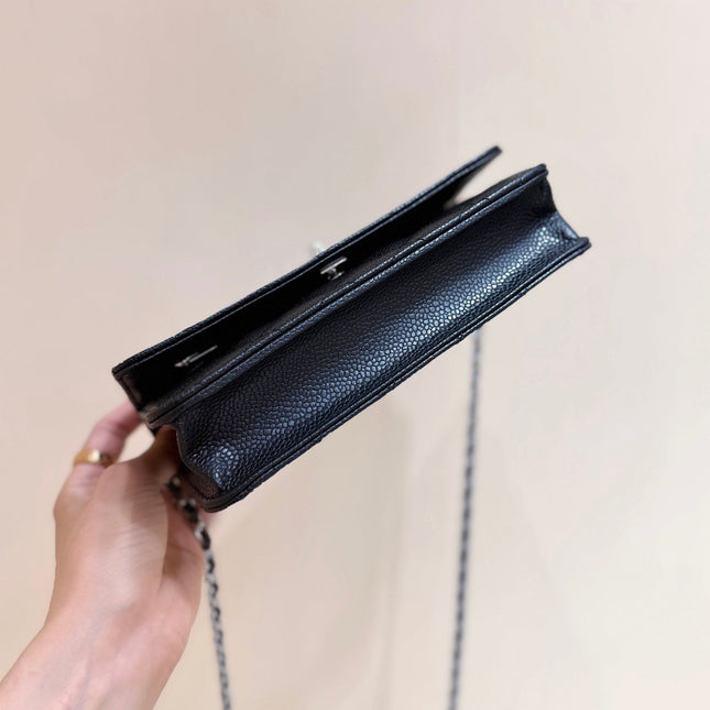 CHANEL 25S MINI FLAP BAG 19 IN BLACK CALFSKIN GOLD HARDWARE