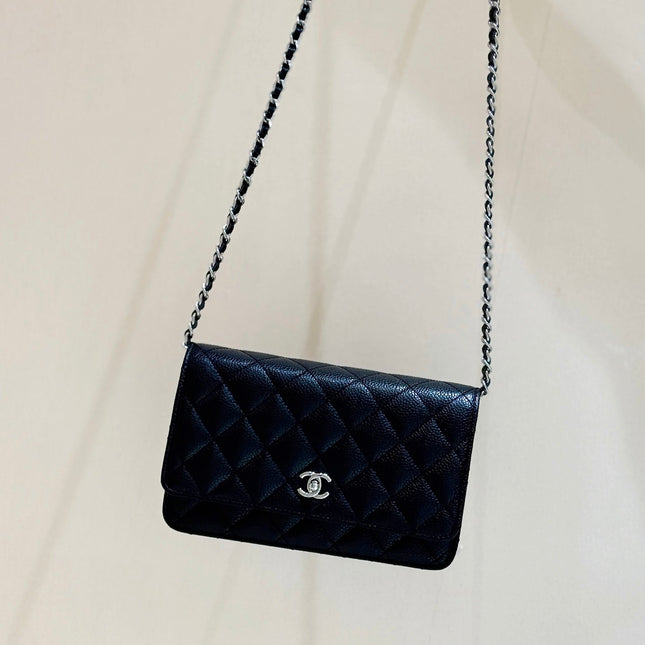 CHANEL 25S MINI FLAP BAG 19 IN BLACK CALFSKIN GOLD HARDWARE
