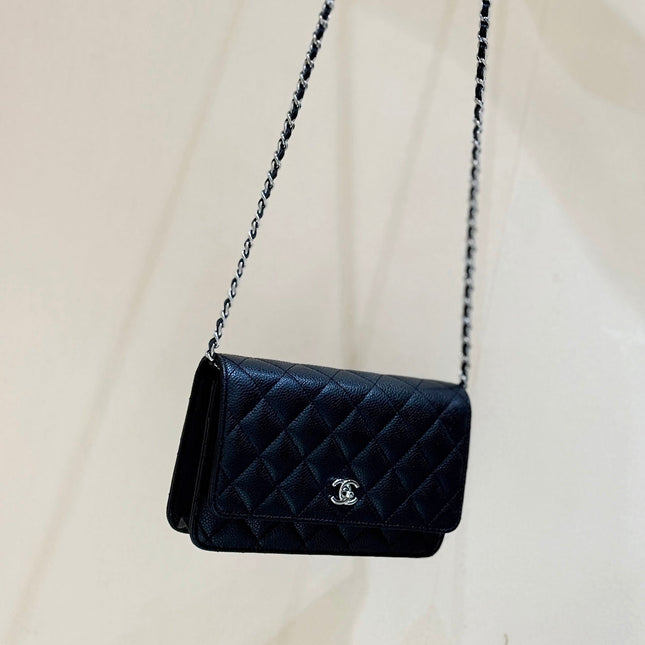 CHANEL 25S MINI FLAP BAG 19 IN BLACK CALFSKIN GOLD HARDWARE