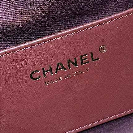 CHANEL 25S HANDBAG IN ROSSO ANCORA RED 30 GRAINED CALFSKIN GOLD HARDWARE