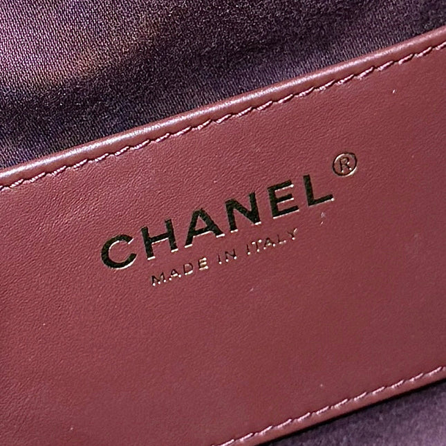 CHANEL 25S HANDBAG IN ROSSO ANCORA RED 30 GRAINED CALFSKIN GOLD HARDWARE