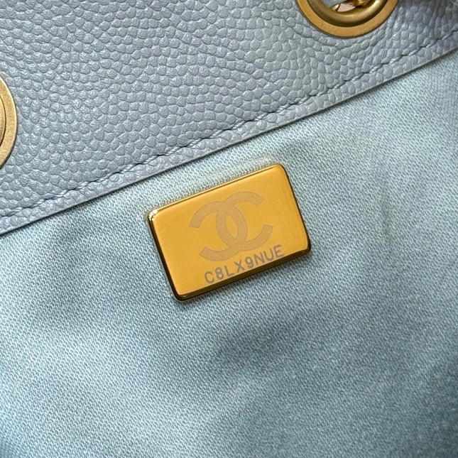 CHANEL 25S HANDBAG IN LIGHT BLUE 30 GRAINED CALFSKIN GOLD HARDWARE