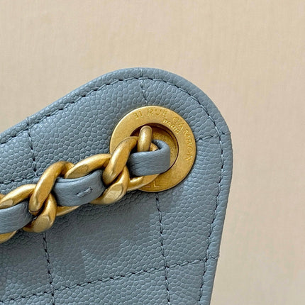 CHANEL 25S HANDBAG IN LIGHT BLUE 30 GRAINED CALFSKIN GOLD HARDWARE
