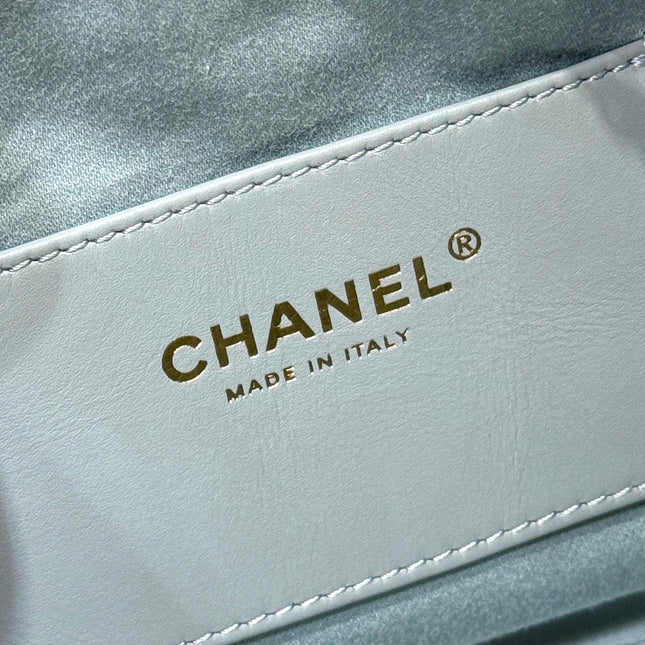 CHANEL 25S HANDBAG IN LIGHT BLUE 30 GRAINED CALFSKIN GOLD HARDWARE