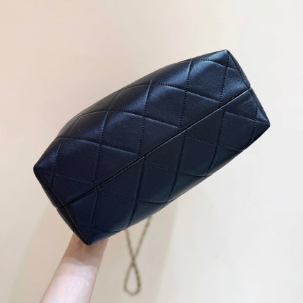 CHANEL 25S SHOPPING BAG 33 IN BROWN AND BLACK SUEDE CALFSKIN