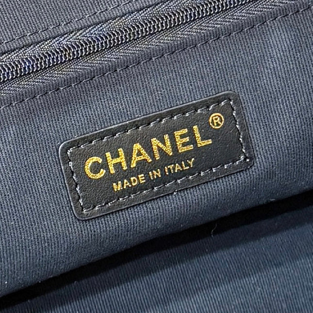 CHANEL 25S LARGE HOBO BAG 36 IN BLACK CALFSKIN GOLD HARDWARE