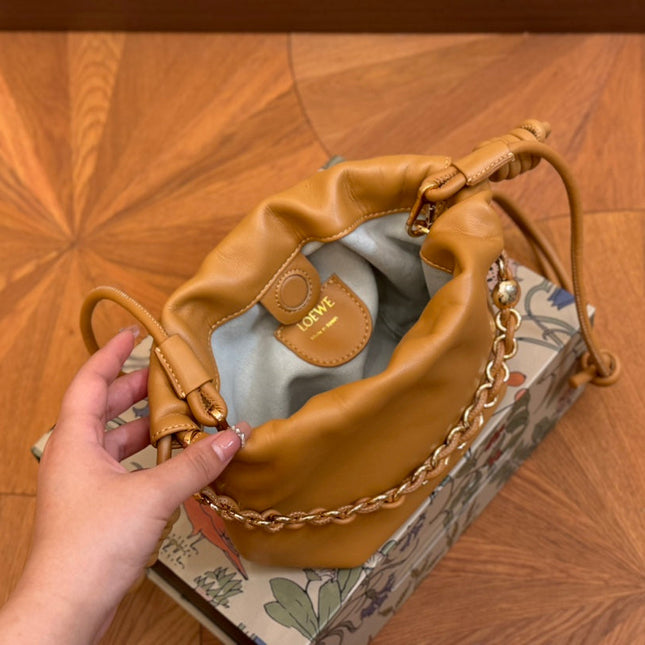 LOE MINI 18 FLAMENCO PURSE IN WARM DESERT NAPPA LAMBSKIN