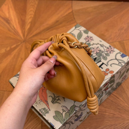 LOE MINI 18 FLAMENCO PURSE IN WARM DESERT NAPPA LAMBSKIN