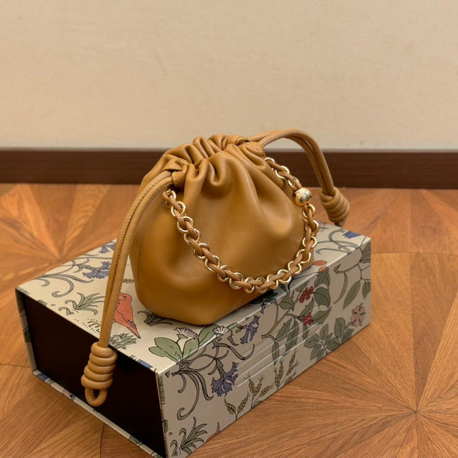 LOE MINI 18 FLAMENCO PURSE IN WARM DESERT NAPPA LAMBSKIN