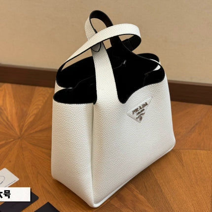 PRA 25 BASKET BAG IN WHITE CALFSKIN