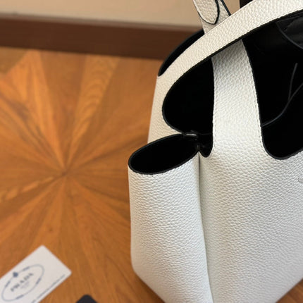 PRA 25 BASKET BAG IN WHITE CALFSKIN