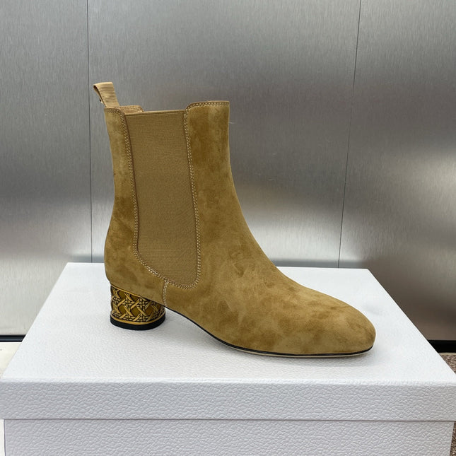 DIOR 25S ANKLE BOOT IN LIGHT BROWN SUEDE
