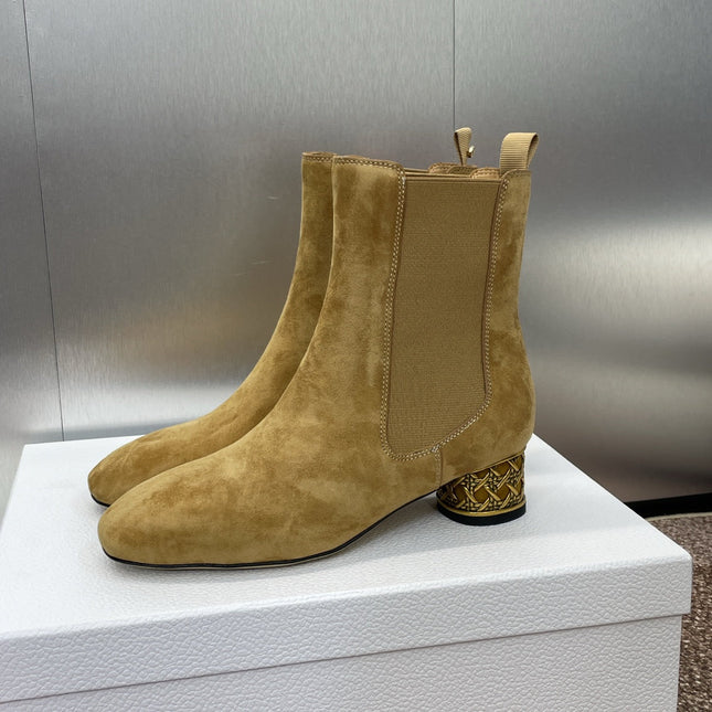 DIOR 25S ANKLE BOOT IN LIGHT BROWN SUEDE