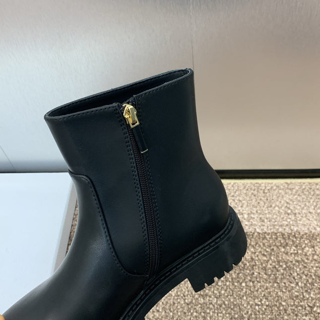 DIOR 25S D-TOWN ANKLE BOOT 25MM IN BLACK BRUSHED CALFSKIN