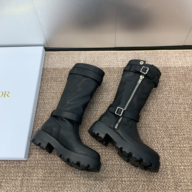 DIOR 25S D-MAJOR BOOT 35MM IN BLACK CALFSKIN