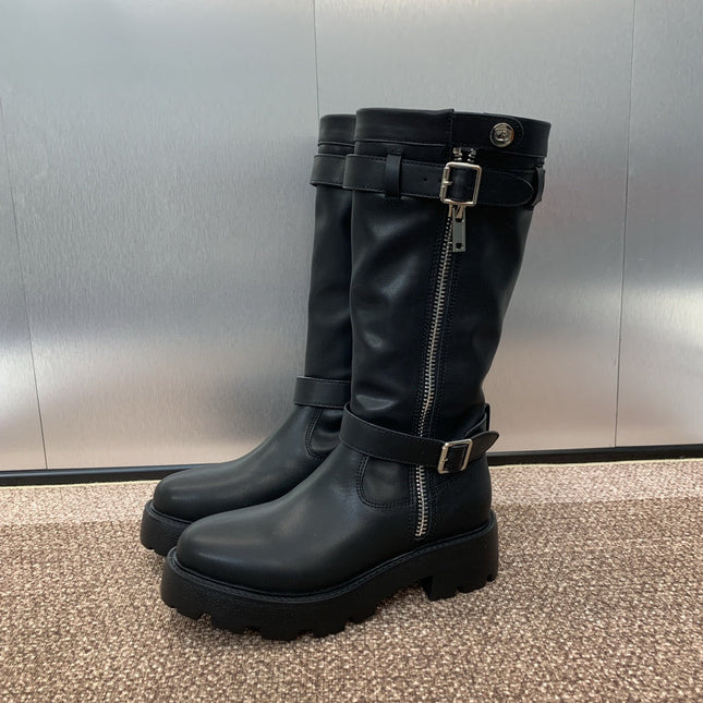 DIOR 25S D-MAJOR BOOT 35MM IN BLACK CALFSKIN