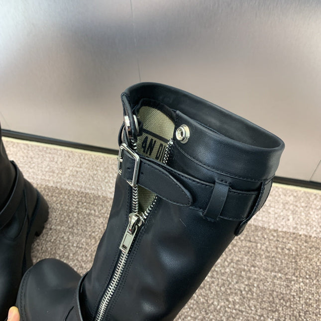DIOR 25S D-MAJOR BOOT 35MM IN BLACK CALFSKIN