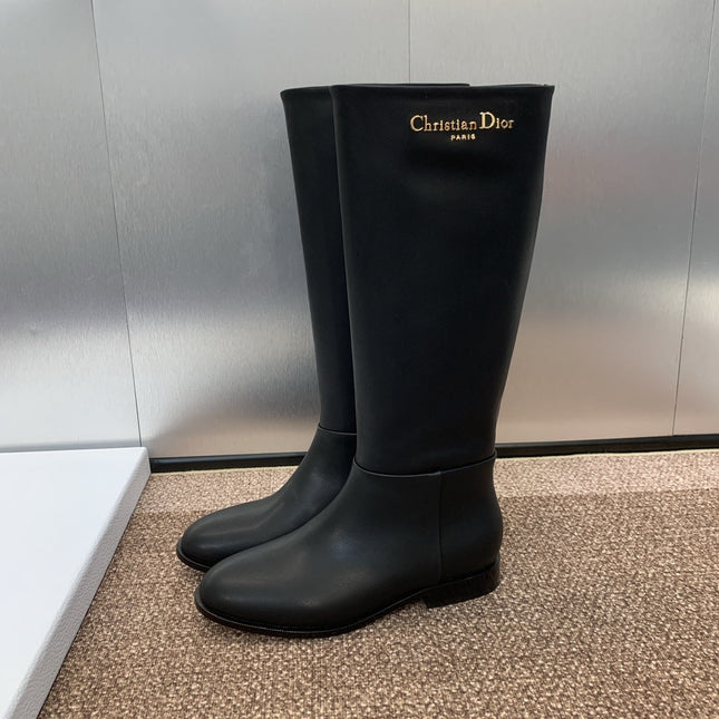 DIOR 25S D-TOWN BOOT 25MM IN BLACK SUPPLE CALFSKIN