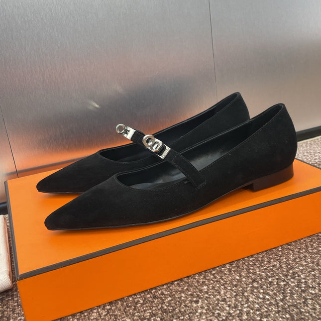 KIARA FLAT PUMP IN BLACK SUEDE