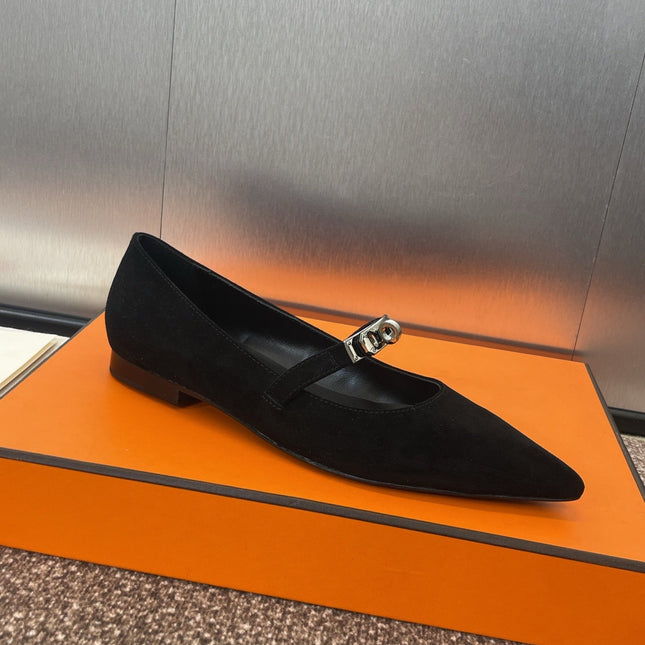 KIARA FLAT PUMP IN BLACK SUEDE