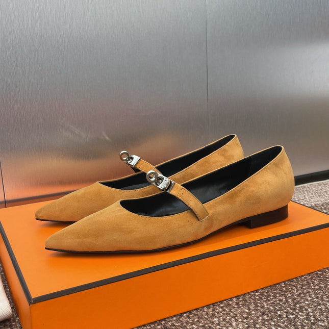 KIARA FLAT PUMP IN BRONZE BROWN SUEDE