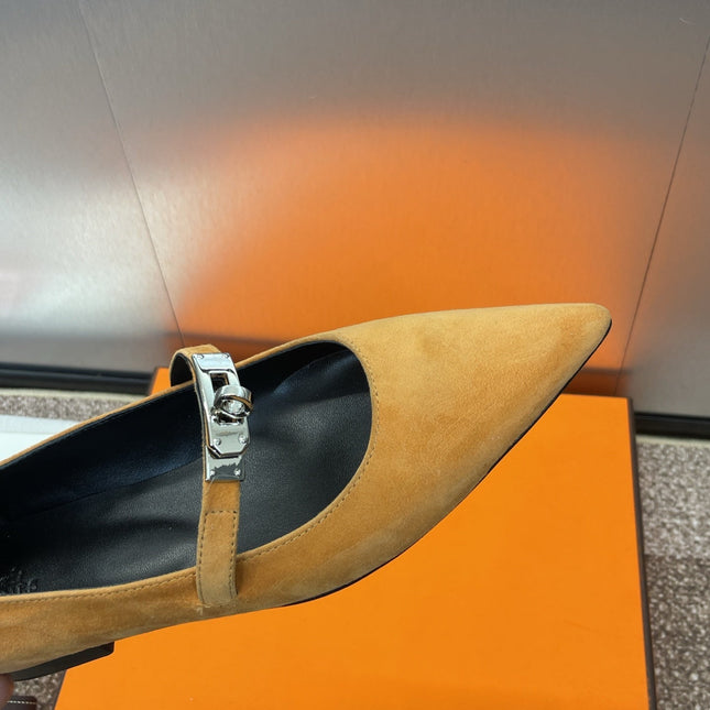 KIARA FLAT PUMP IN BRONZE BROWN SUEDE