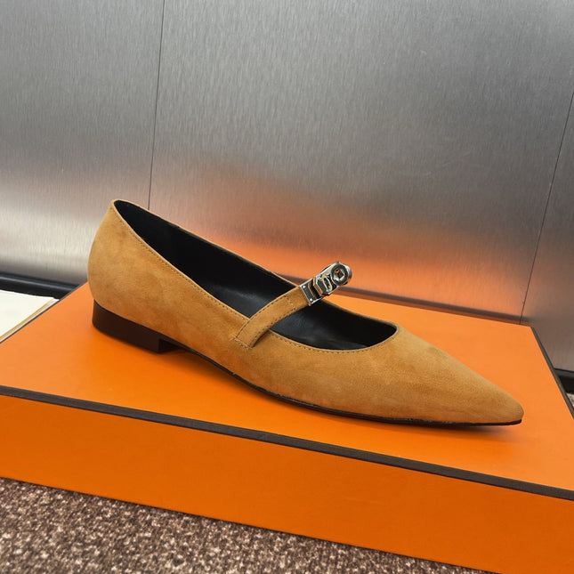 KIARA FLAT PUMP IN BRONZE BROWN SUEDE