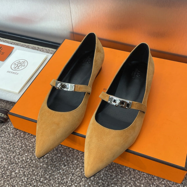 KIARA FLAT PUMP IN BRONZE BROWN SUEDE