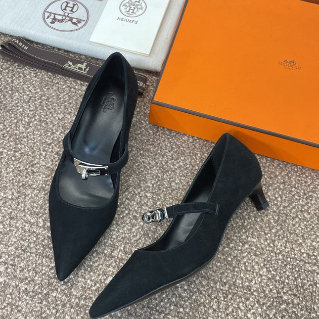 KIARA 40 MM PUMP IN BLACK SUEDE