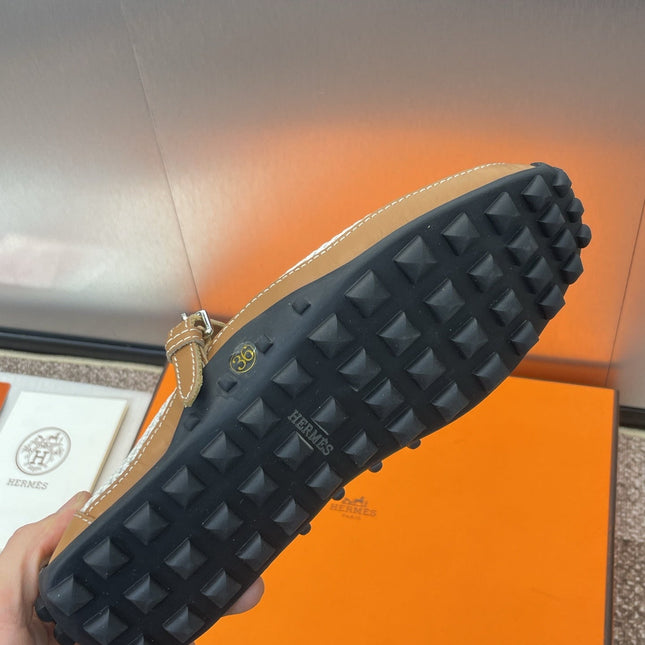 KICHU BALLET FLAT IN BRONZE BROWN CROCHET KNIT AND CALFSKIN