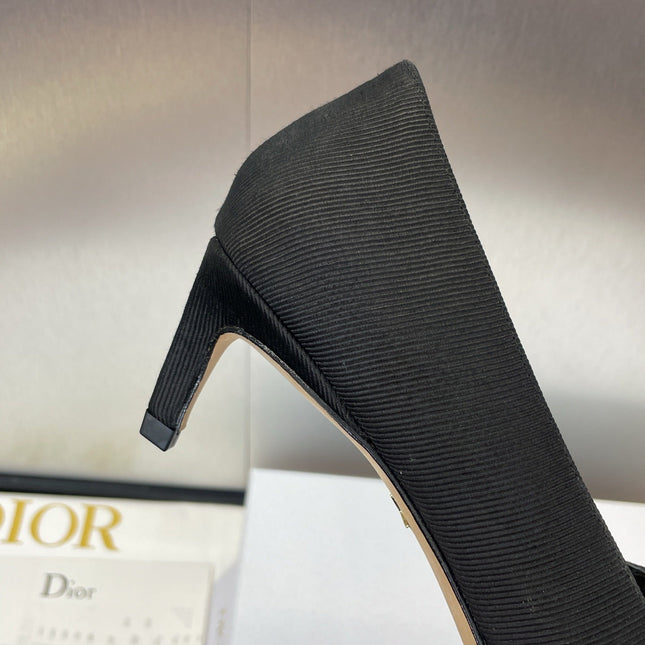 MY DD 25S HIGH HEEL 55MM IN BLACK FABRIC GOLD LOGO