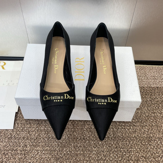 MY DD 25S HIGH HEEL 55MM IN BLACK FABRIC GOLD LOGO
