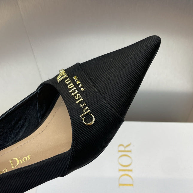 MY DD 25S HIGH HEEL 55MM IN BLACK FABRIC GOLD LOGO
