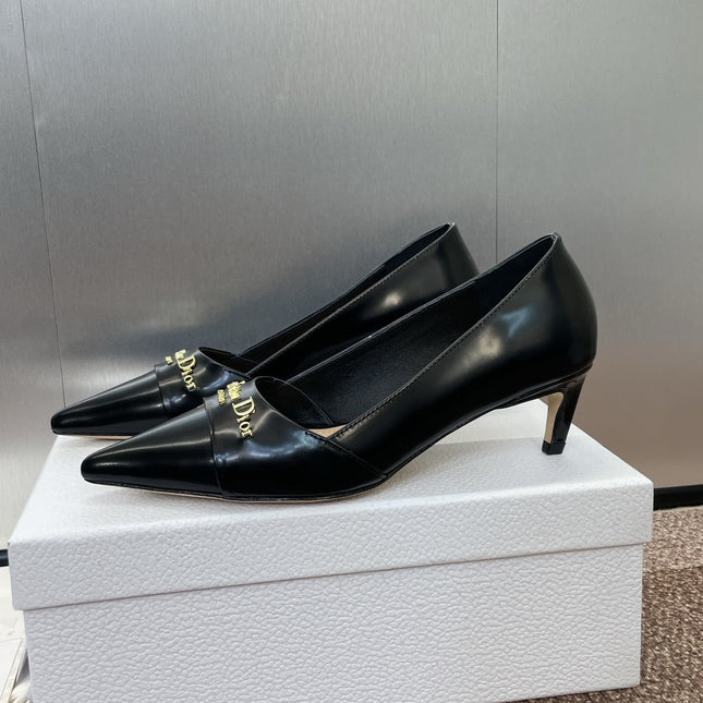 MY DD 25S HIGH HEEL 55MM IN BLACK LAMBSKIN GOLD LOGO