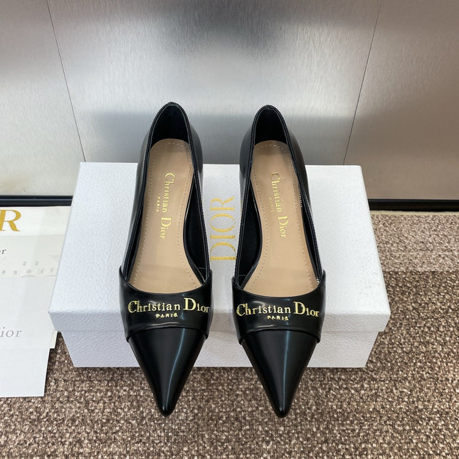 MY DD 25S HIGH HEEL 55MM IN BLACK LAMBSKIN GOLD LOGO