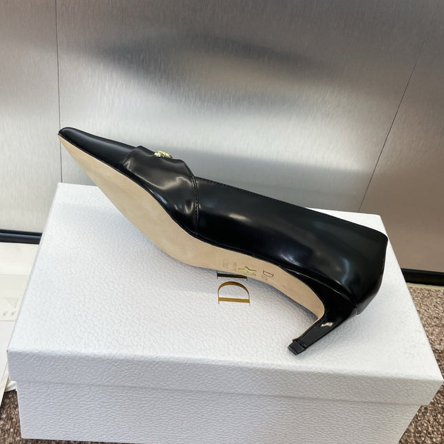 MY DD 25S HIGH HEEL 55MM IN BLACK LAMBSKIN GOLD LOGO