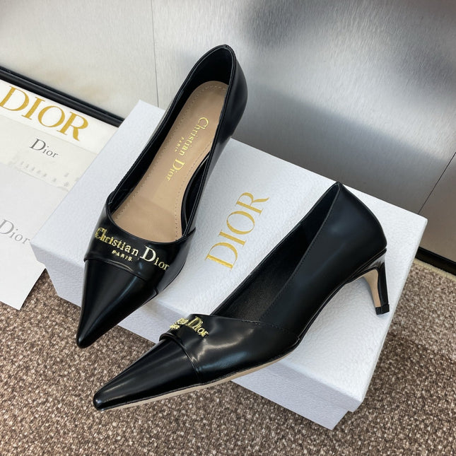 MY DD 25S HIGH HEEL 55MM IN BLACK LAMBSKIN GOLD LOGO
