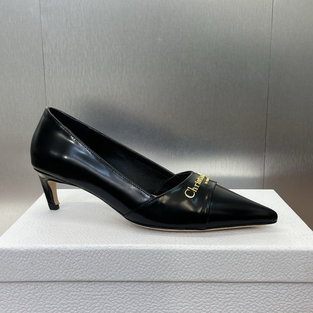 MY DD 25S HIGH HEEL 55MM IN BLACK LAMBSKIN GOLD LOGO